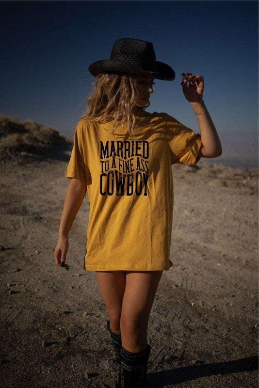 Married to a Fine Ass Cowboy Boutique Style Tee
