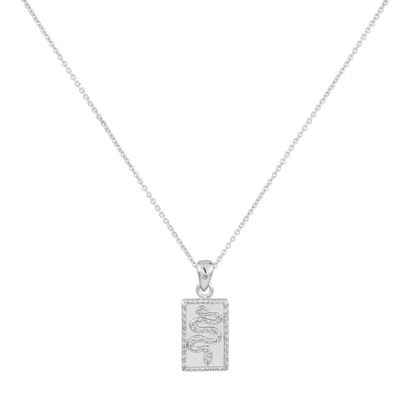 SQUARE SNAKE CHARM NECKLACE